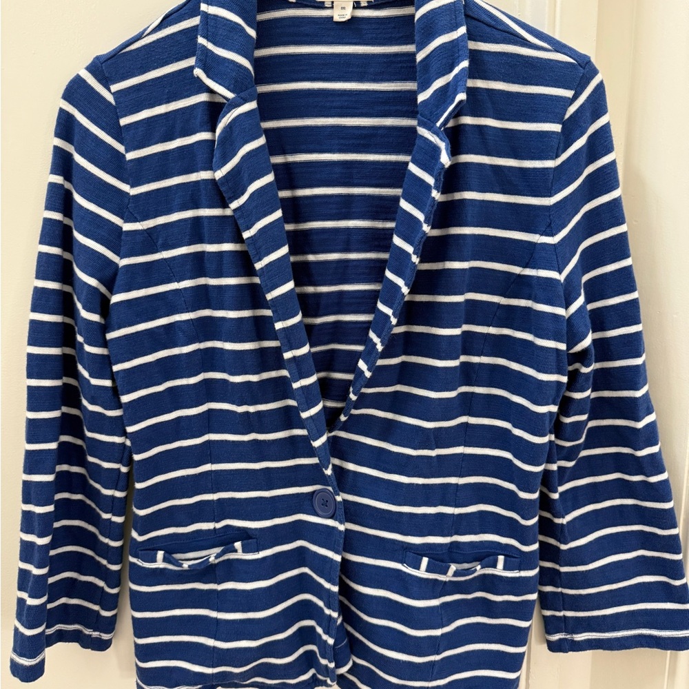 Caslon Nautical Blue and White Blazer